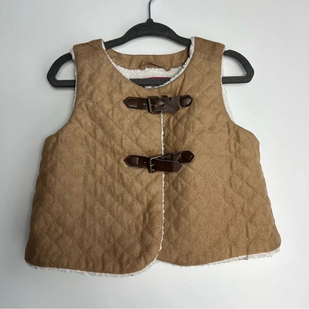 Gymboree Toddler Girls‎ Sherpa Lined Quilted Vest Brown Size 3T